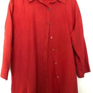Red linen shirt